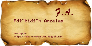 Fábián Anzelma névjegykártya